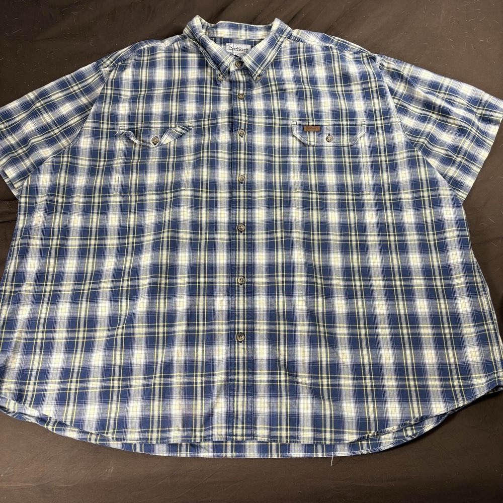 Carhartt 4XL Plaid Workwear Button Up Shirt Mens Big Tall Oversized Utility